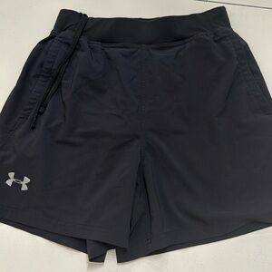 Under armor men’s small black fitted heatgear shorts, liner, 5 inch inseam